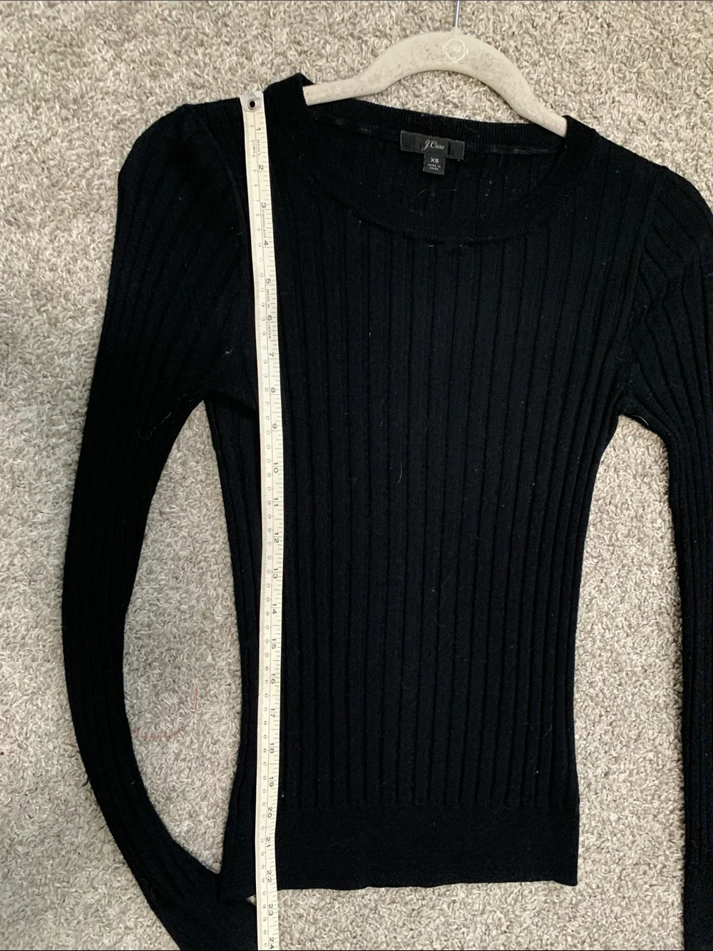 J. Crew Black Ribbed Long Sleeve Sweater